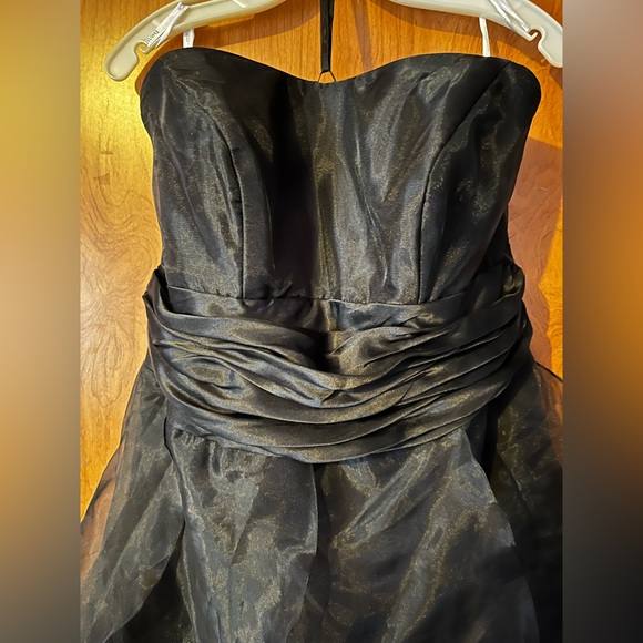 David's Bridal Elegant Strapless Black Gown - Picture 3 of 3